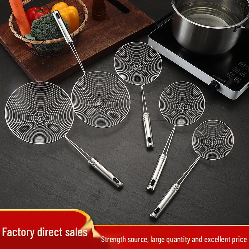 Stainless Steel Fine Mesh Skimmer Colander & Noodle Strainer Spoon