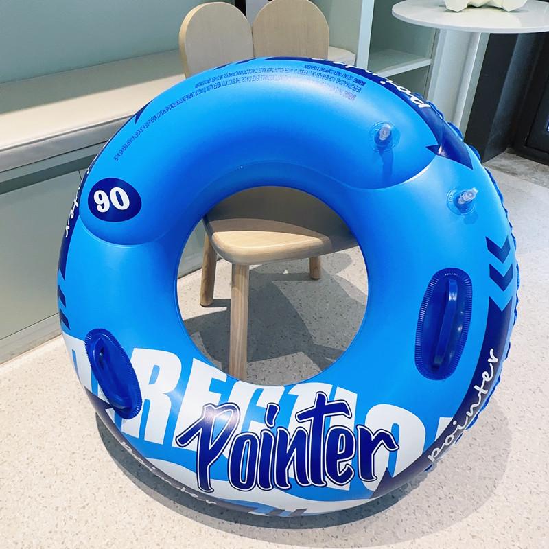 Adult Double Air Bladder Anti-Rollover Thickened Swimming Ring 100# with handle (slightly overweight adults)