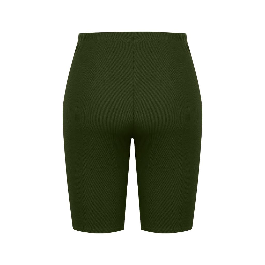 Women’s High Waist Stretchy Bermuda Shorts Plus Size Soft Fabric Knee Length Casual Biker Shorts for Daily Wear