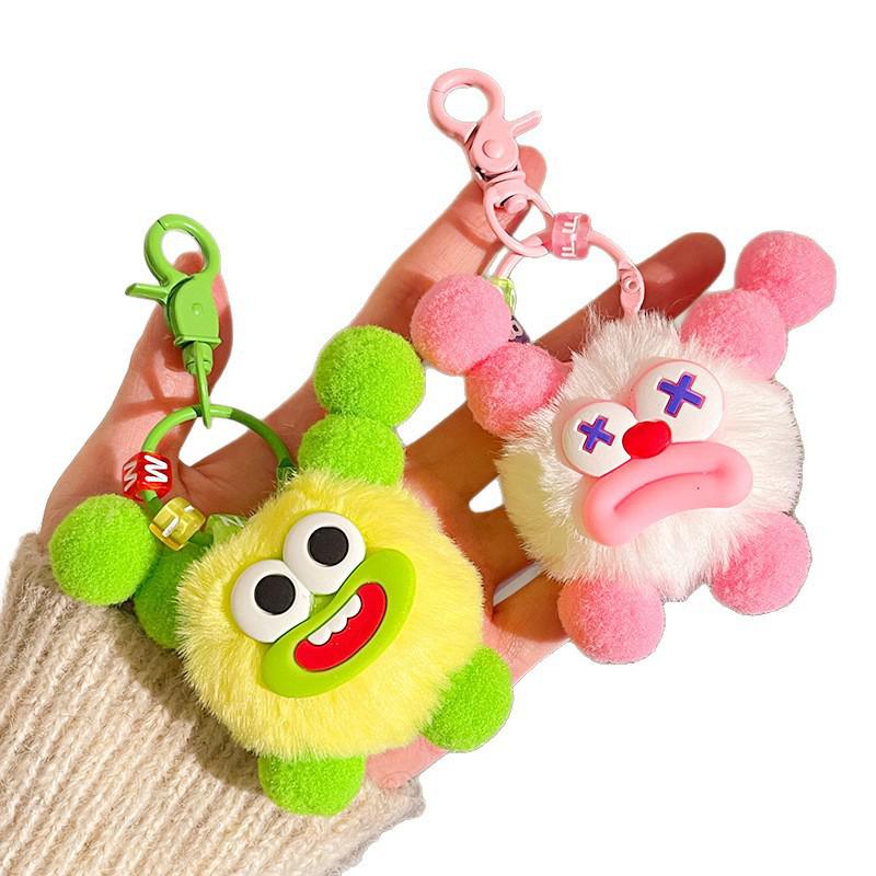 Adorable Fluffy Big Mouth Sausage Keychain - Perfect for Friends & Couples Gift Bag Pendant