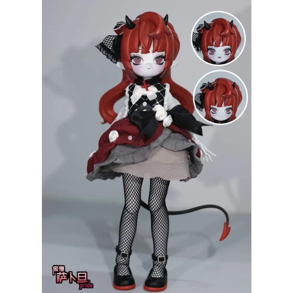In Stock Genuine 1/8 BJD Devil's Horns Movable Doll Blind Box Ornament Figurine Doll Cute Figurine Birthday Gift Decoration