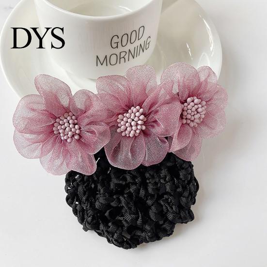 Hairpin Hair Bun Net Elegant Lace Flower Cover Professional Crochet Hairstyle Hollow Out Lady Ballet Career Hairband Accessories