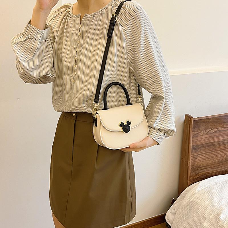 IELGY Women's Shoulder Messenger Bag, Versatile Contrasting Color Personalized Saddle Bag