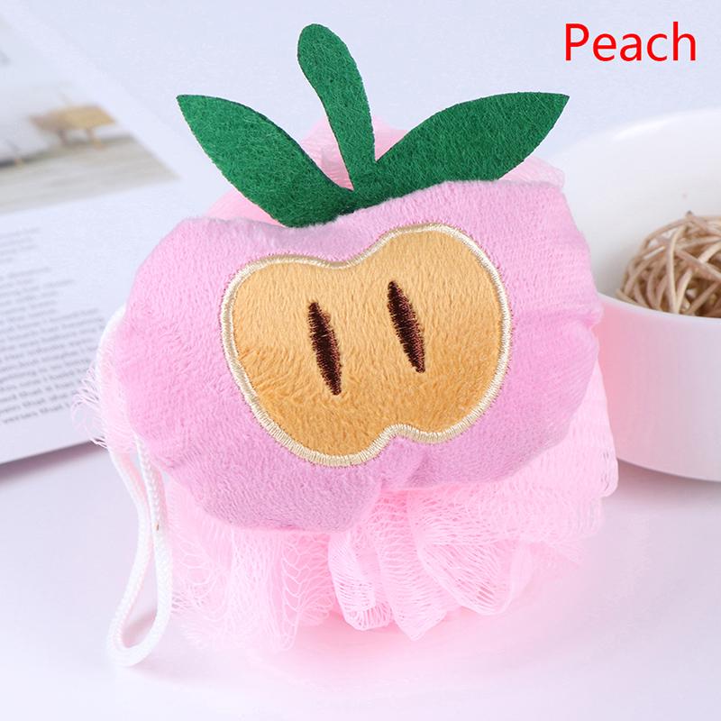 1pc soft baby bath sponge brush fruit newbron shower product rubbing towel YLW