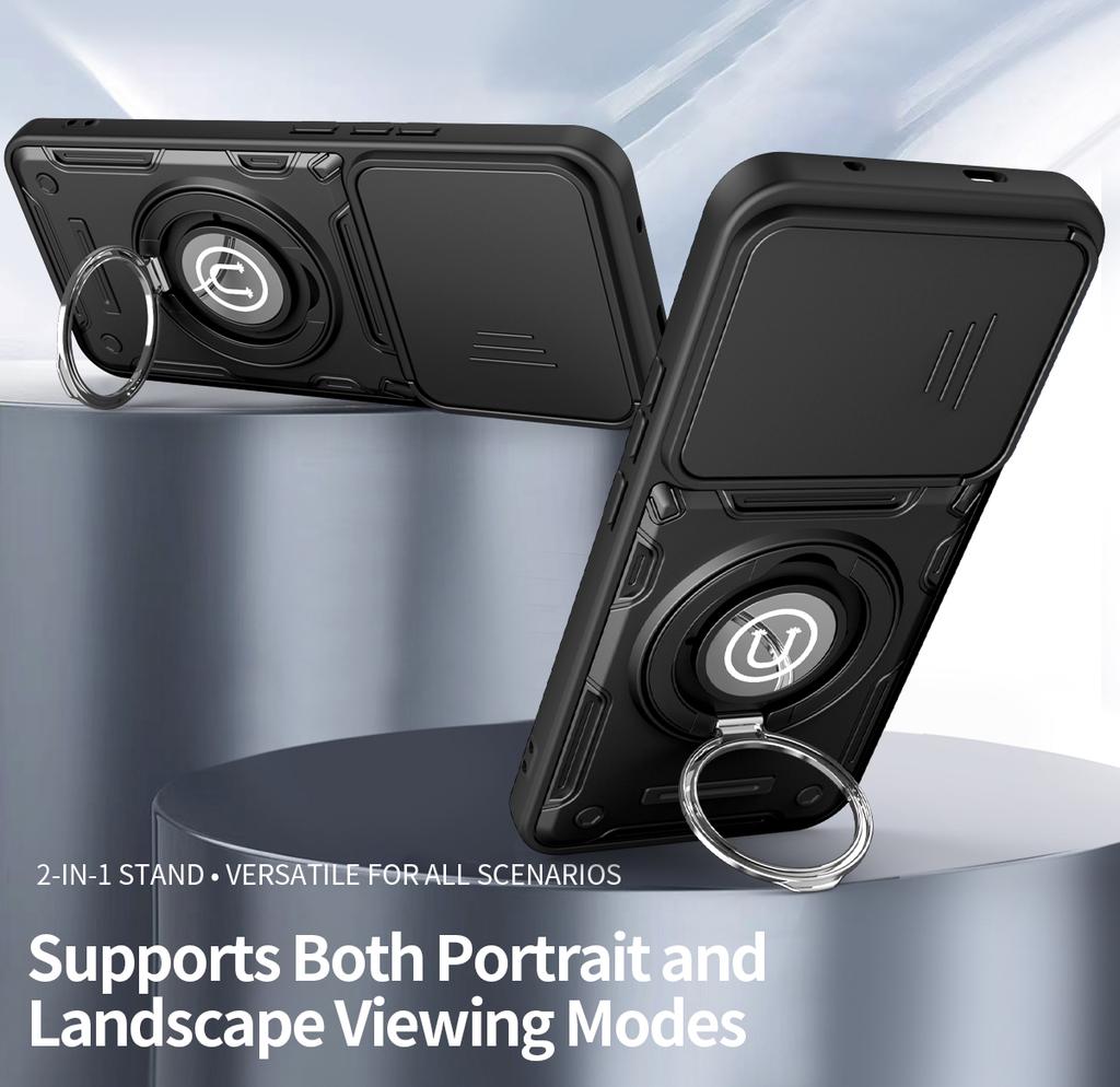 Anti-slip Armor Shockproof Case For Infinix Hot 60i 4G 60 5G Hot 60Pro Plus Camera Lens Protection Metal Ring Stand Back Cover