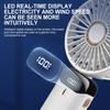 Electric Handheld Fan Portable Mini Fan Foldable Neck Hanging Fans 5 Speed USB Rechargeable Fan With LED Display Screen 1800mAh