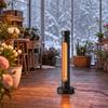 2000 W Electric Infrared Patio Heater, Free Standing Oscillating Outdoor Garden Heater with Knob/Remote Control, Black