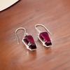 Pink Tourmaline Gemstone 925 Sterling Silver Handmade Drop/Dangle Earrings 1.45" EE-129-1