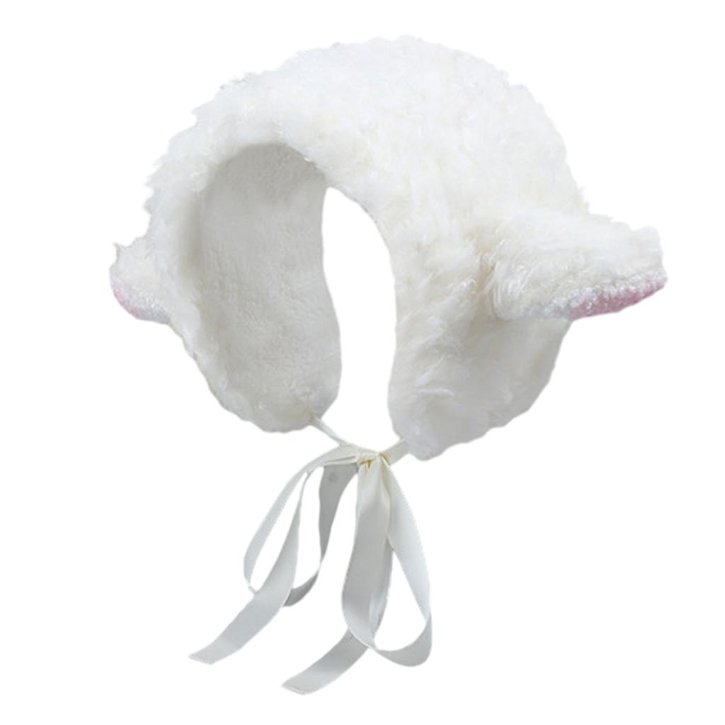 Furry Lamb Ear Sheep Ear Headband with Earflaps Women Influencers Popular Slouchy Warm Ear Protections HairBands