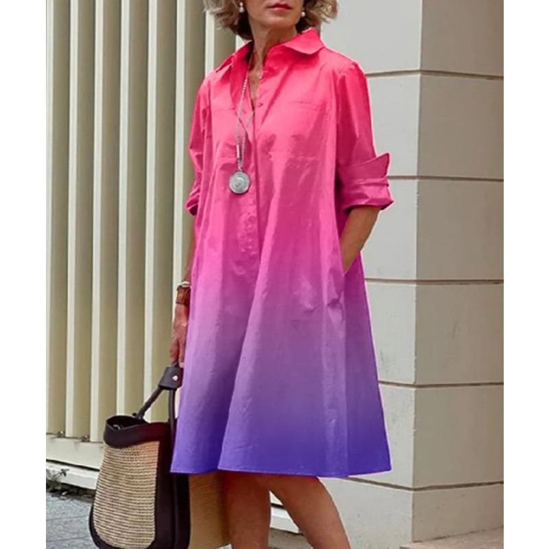 Autumn Minimalist Long Sleeved Mid Length Dresses