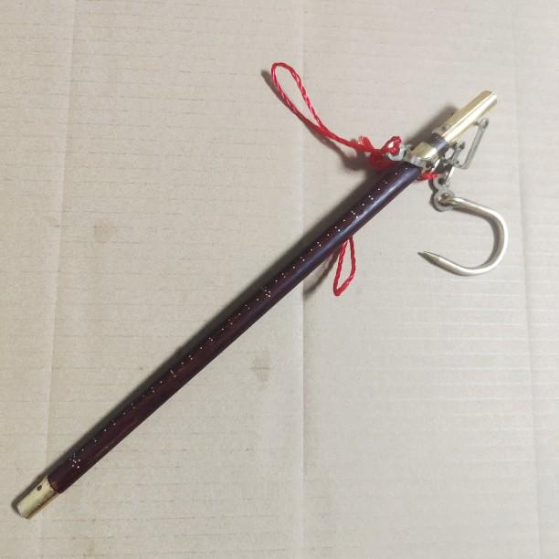 

Handmade Wooden Steelyard Handheld Scale with Hook - Vintage Household Kilogram Scale