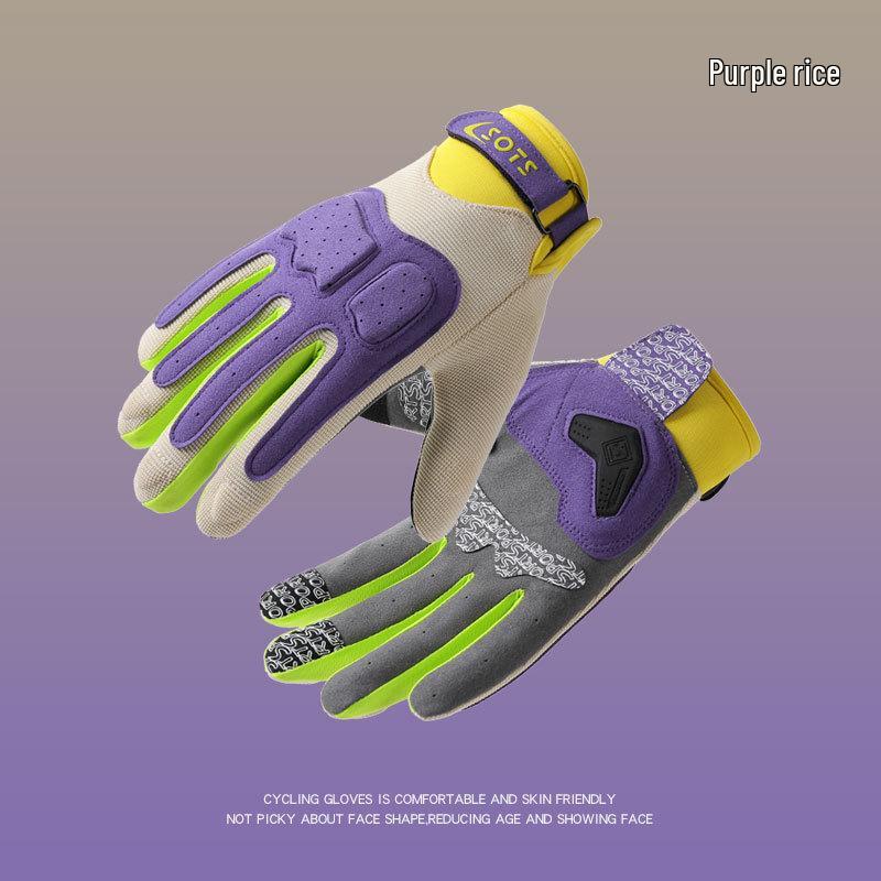 Unisex Retro Touchscreen Full-Finger Motorcycle Gloves - Breathable, Sunscreen, Summer Riding