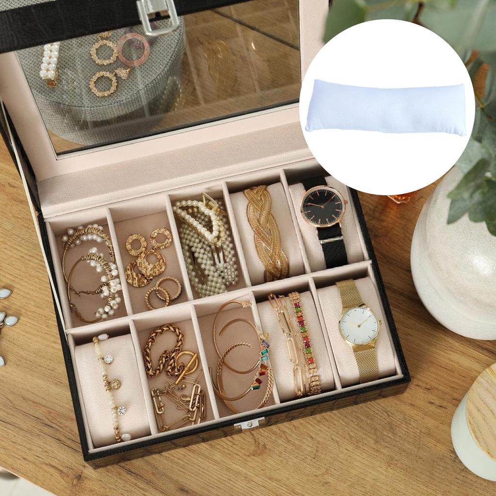 4 st linne-displaykuddar för armband och moderiktiga klockor med reptåliga förvaringsorganisatörer