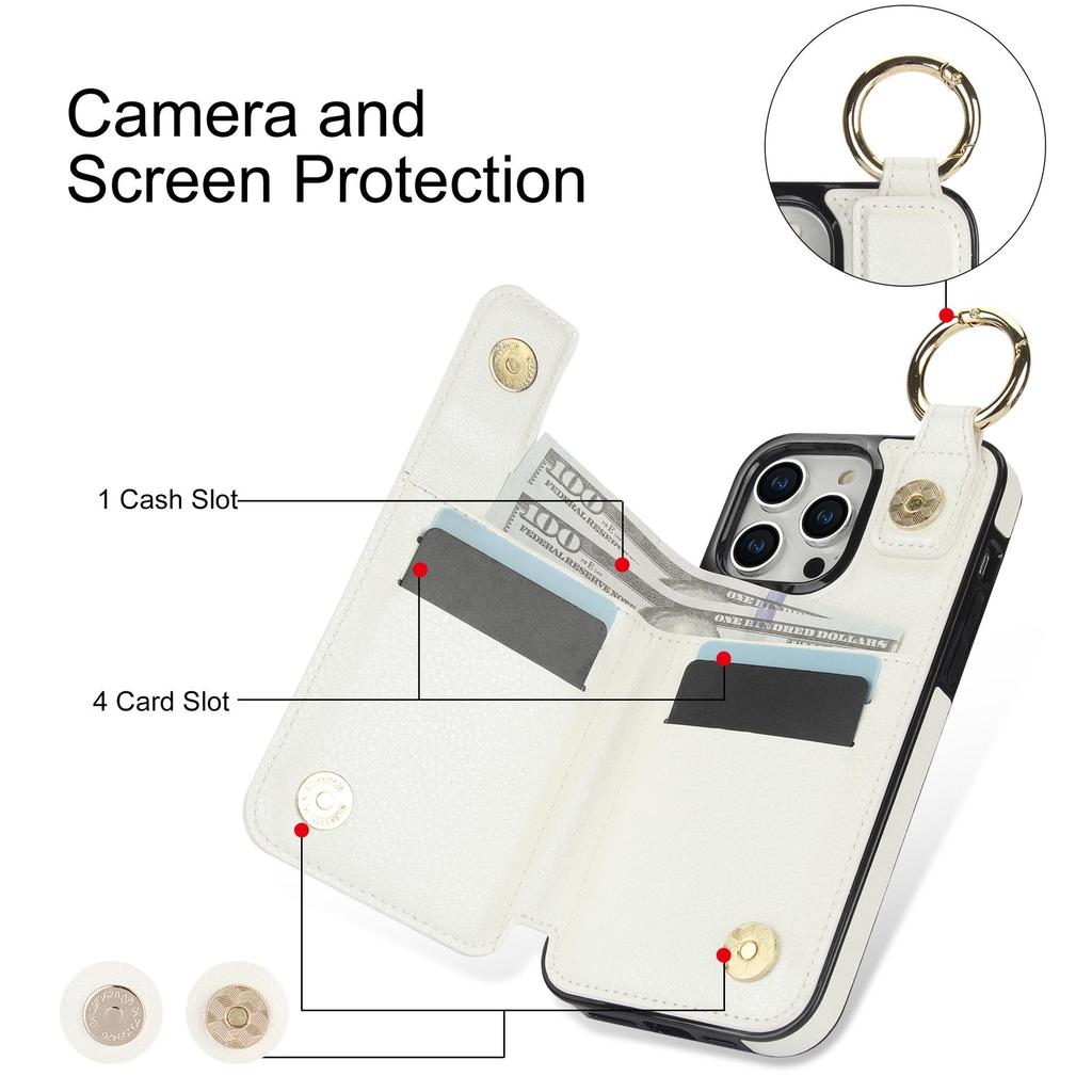 iPhone 15 Leather Case: Multifunctional Wallet & Protective Apple 14 Pro Max Case