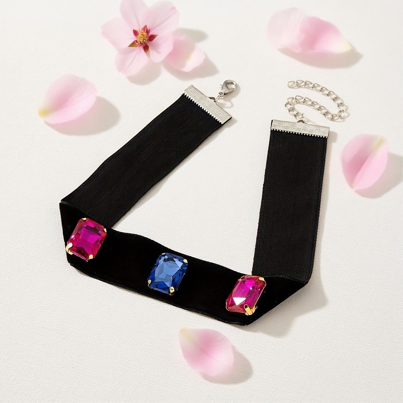 

Black rock punk dark street shoot women s fashion collar for partying чорний