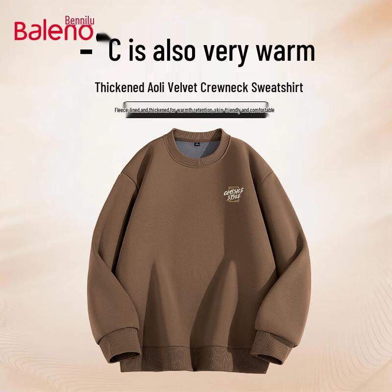 

Baleno Men s Winter Thickened Fleece Crew Neck Pullover 2XL