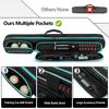 GOBUROS Cue Case, Holds 2 Butts and 2 Shafts, Billiard Cue Case, Pool Cue Bag, 1/2 Billiard Cue Bag (Green Zipper)