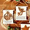 Nativity Advent Scroll Ornament Wooden Laser-Cut Hanging Decor with 24-Day Bible Verses Religious Christmas Countdown Calendar
