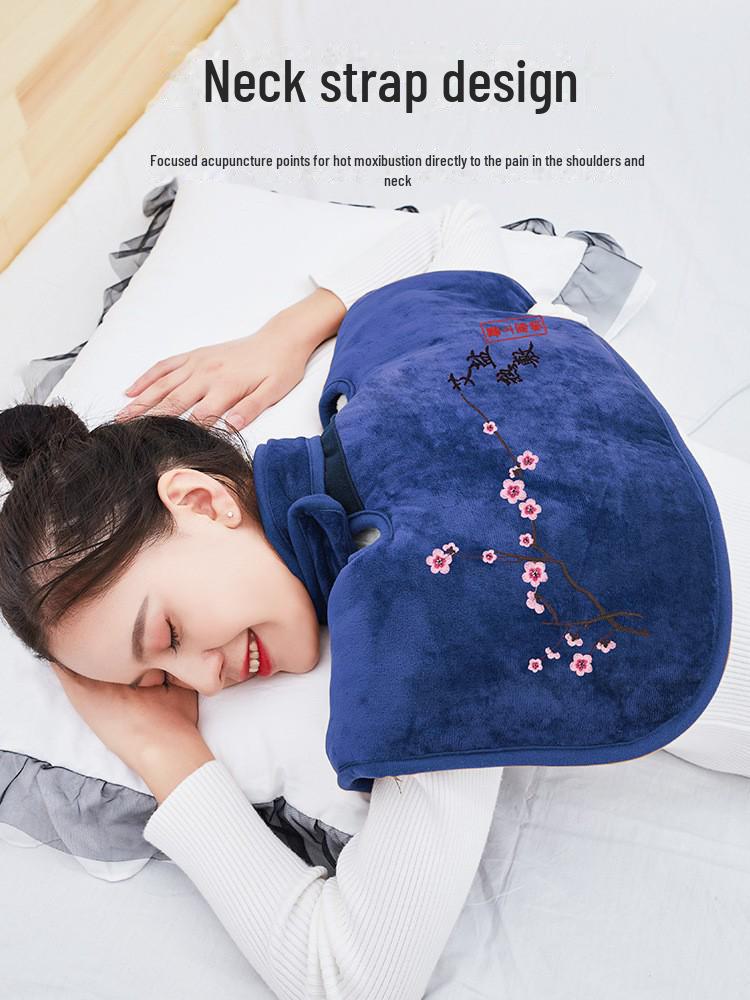 Elektrická vyhřívací podložka na ramena a krk s moxa solí a kompresí hrubé mořské soli
