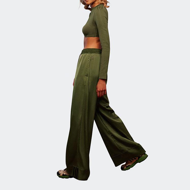 Adidas Originals X Ivy Park Solid Color Cropped Long Sleeve T-Shirt Women Tops Green HG2426