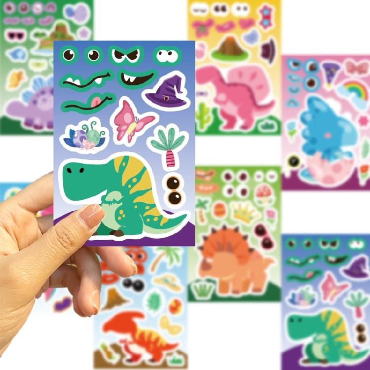 Reusable Dinosaur Sticker Bundle With 8 Designs For Crafting Educational Game And Journals