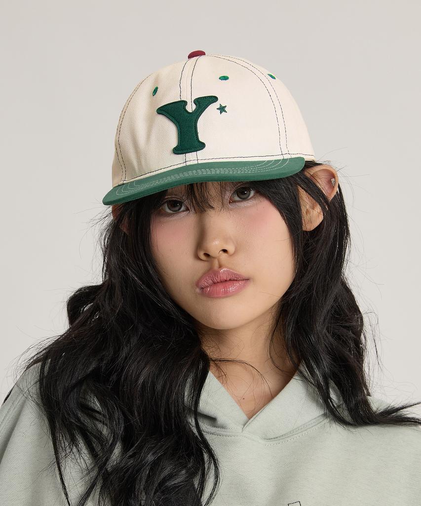 WAIKEI Y Logo Applique Cap Ivory