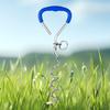 Heavy Duty Dog Tie Out Stake with Soft Grip Handle Metal Spiral Dog Yard Ground Stake Dogs Anchors Leash Fixed Stake for Pet Dog