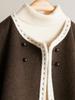 2025 Autumn/Winter Handmade Double-Sided Wool Cropped Coat - Round Neck, Versatile Design