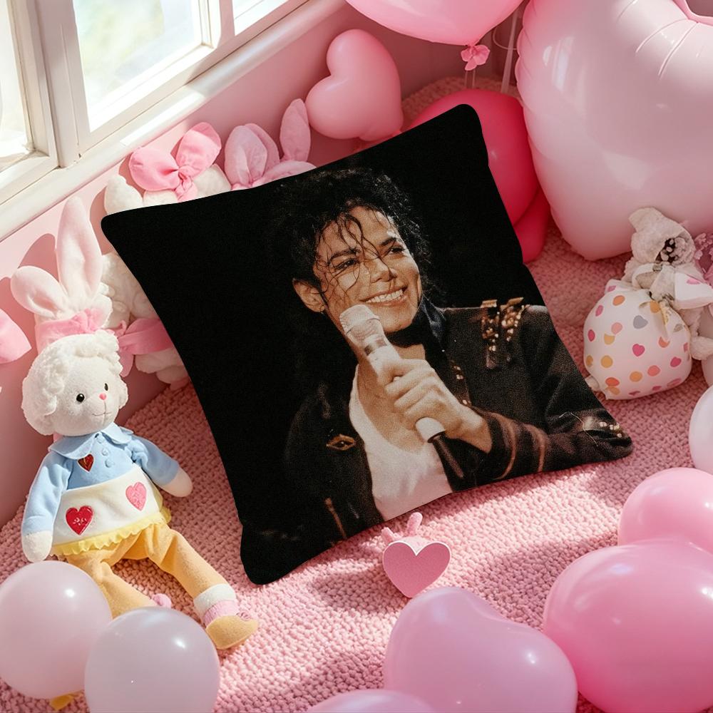 M-Michael Jackson Classic Singer Cushion Cover Pattern Printed Pillowcase for Living Room Sofa Cushion Cover & Bedroom Decor