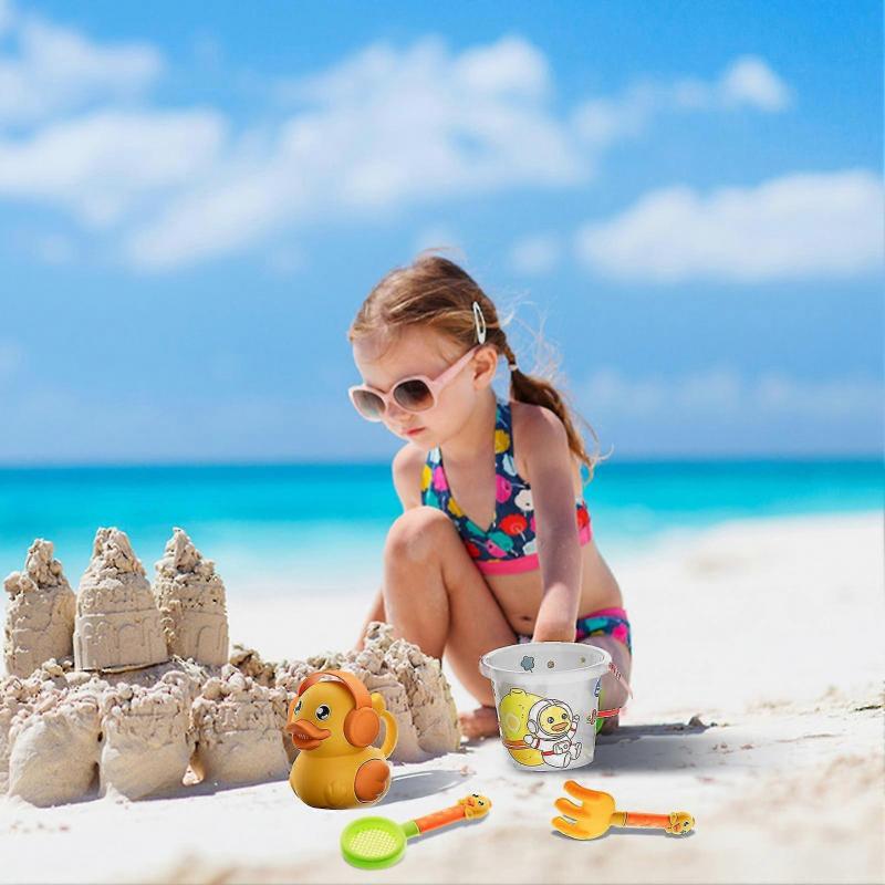 14pcs Kids Beach Sand Toys Set Bucket Shove Tool Mold Sand Toys with Mesh Bag