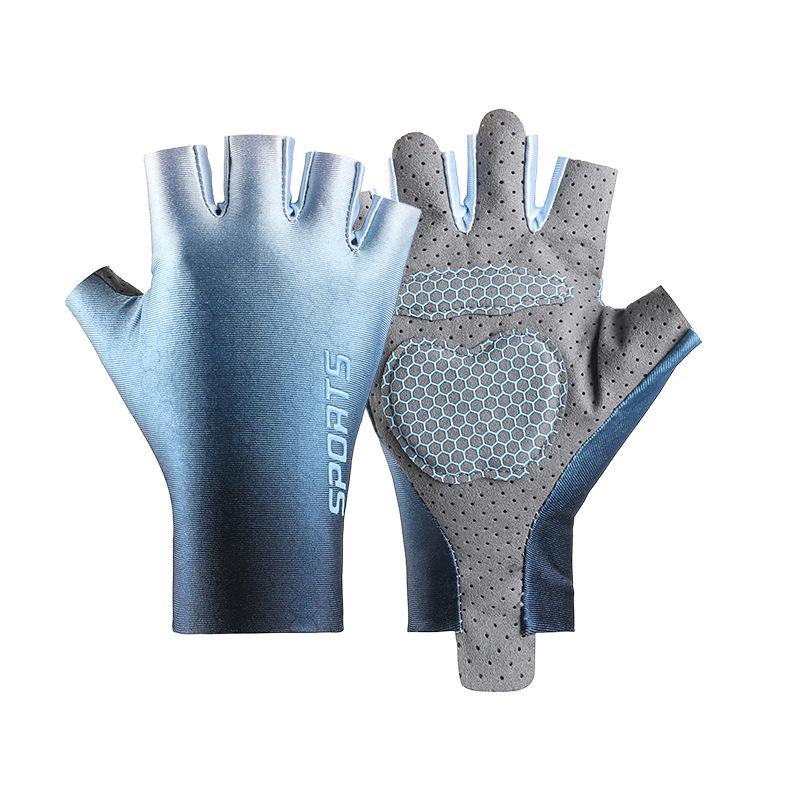 Children's Half finger Gloves Thin Sunscreen Ice Silk Breathable Wear Resistant Non Slip Elastic Outdoor Sports Riding Mesh Gloves