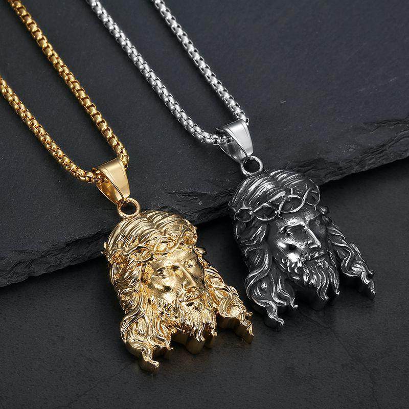 New Hiphop Stainless Steel Pendant Necklace for Men Vacuum Plated Sagrada Familia YS Portrait Chain Urban Streetwear Men Jewelry