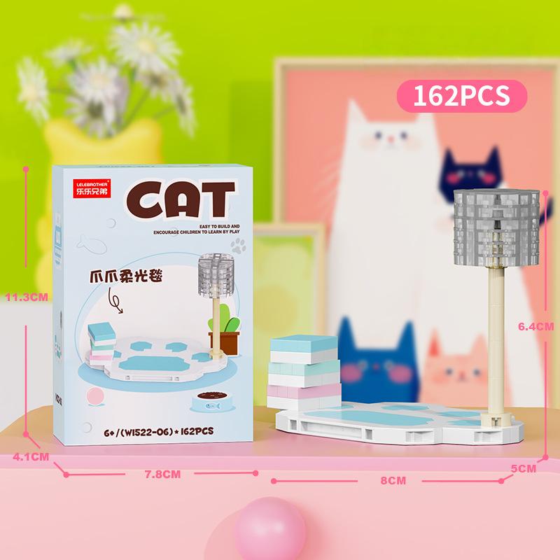 Cute Pastoral Teddy Dog Pet Building Blocks Micro-Granular Ornament Children's Toy Gifts New Product Cat And Dog Themed