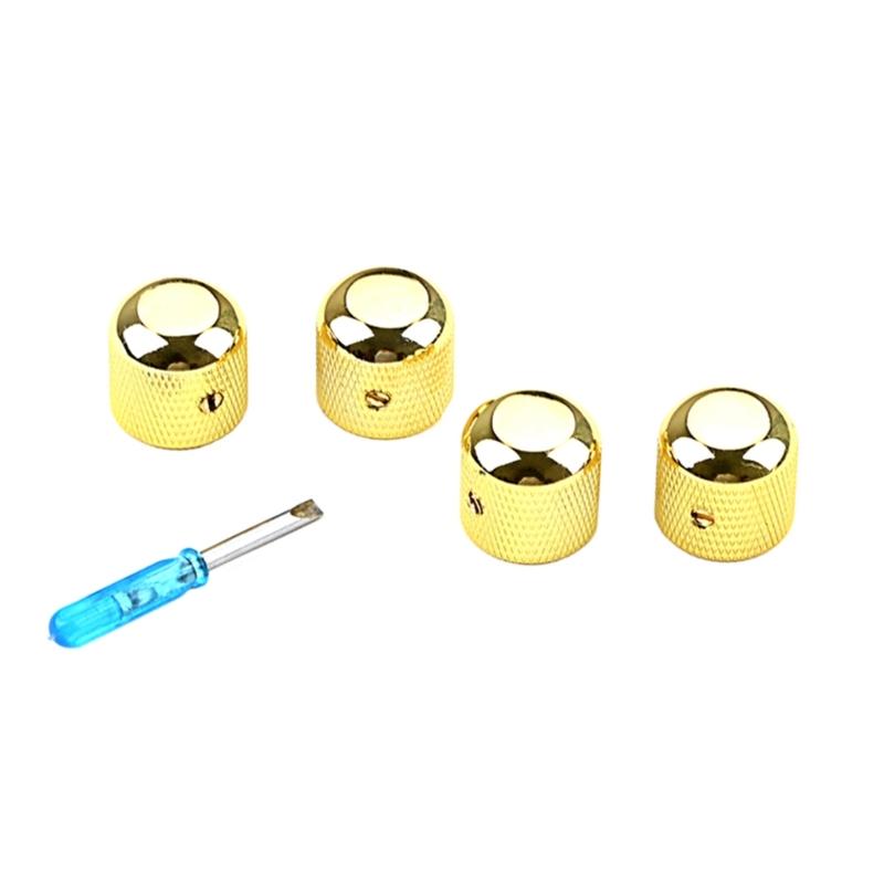 4Pcs Guitar Knobs Amber Top Hat Knobs Guitar Speed Control Knobs Volume Tone Control Knobs Fits 6mm/0.24  Rotary Shaft золотистый