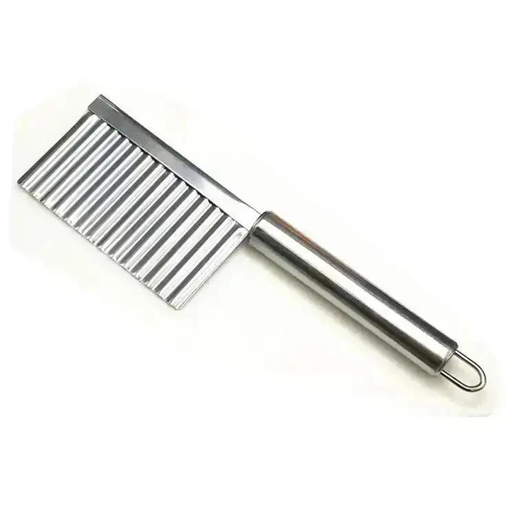 Nerezový nůž na vlnitý kráječ brambor Domácí krájení zeleniny Gadgety na hranolky Kuchyňské přenosné nástroje na zeleninu Velkoobchod
