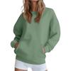 Women's Fashionable And Comfortable Long-Sleeved Solid Color Round Neck Sweatshirt
