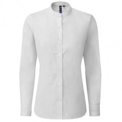 Womens/Ladies Banded Grandad Collar Formal Shirt