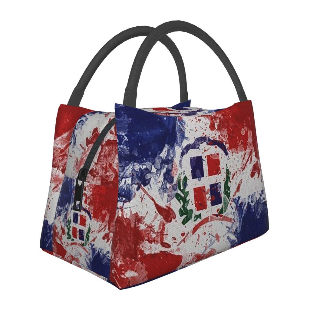 Dominican Republic Flag Insulated Lunch Bag for School Picnic Storage Food Boxes Container Cooler Thermal Lunch Box Tote
