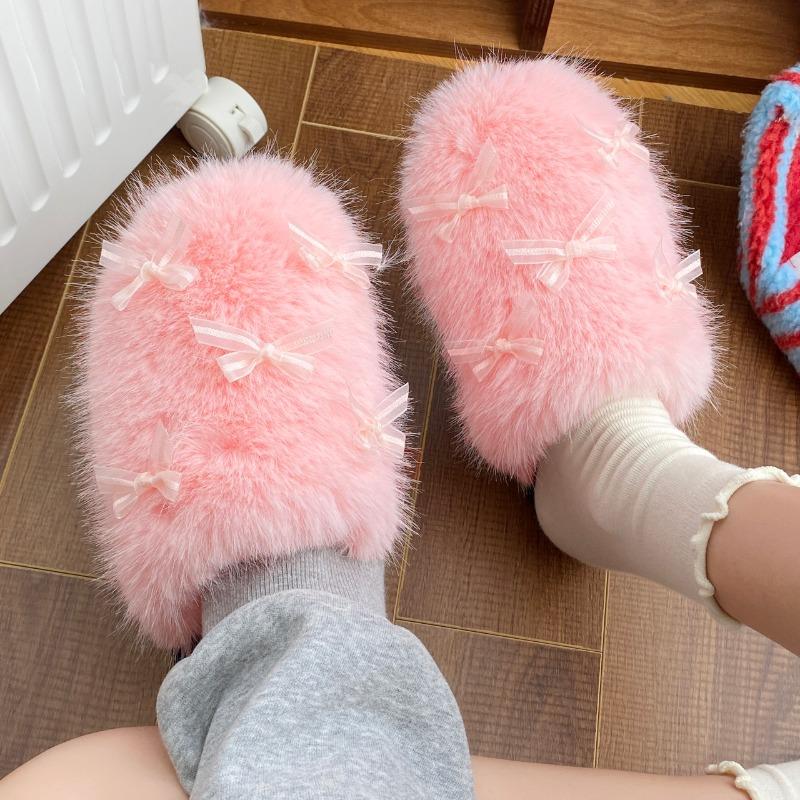 Fashion 2025 New Popular Hairy for Women in Autumn Winter New for Home Use Non Slip Height Increasing  Women's Warm Cotton Slippers