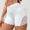 Sexy Lace Edge Moteriškos ledo šilko vientisos spalvos Smooth Boxer Pants Besiūlės elastinės didelio dydžio moteriškos neslystančios apsauginės kelnės