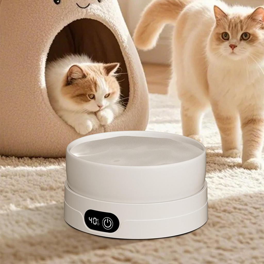 Heated Water Bowl for Dogs 4 Temperature Settings Pet Drinking Plate Thermal Heated Water Bowl for Chickens Ducks Birds Animals