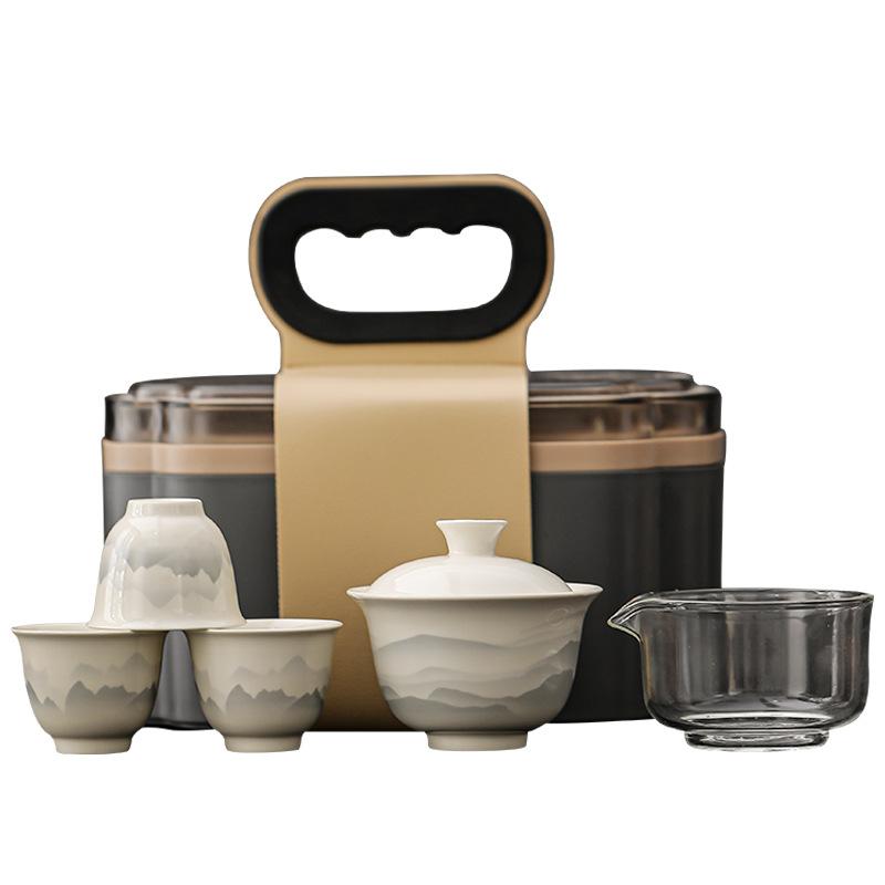 

Souvenir Ceramic Outdoor Camping Plant Ash Travel Tea Set Business Banking Company Creative Gifts