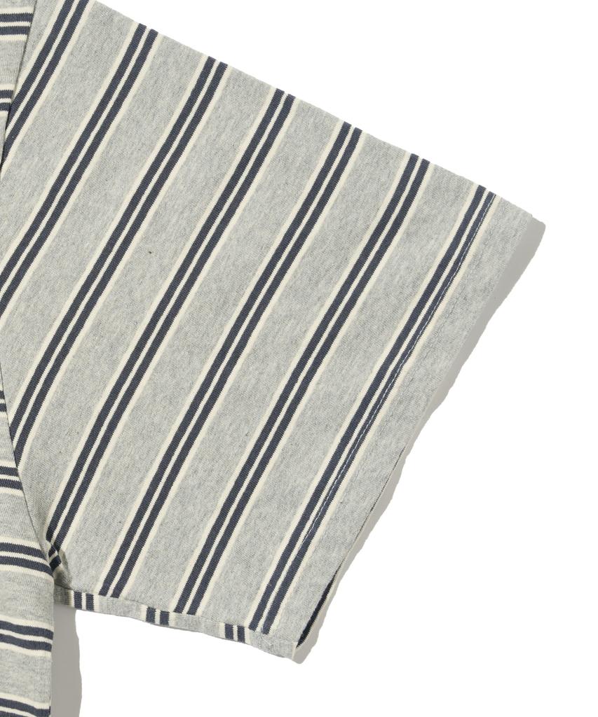 TAILOR STUDIO Classic Striped Short Sleeve T-Shirt (Grey)