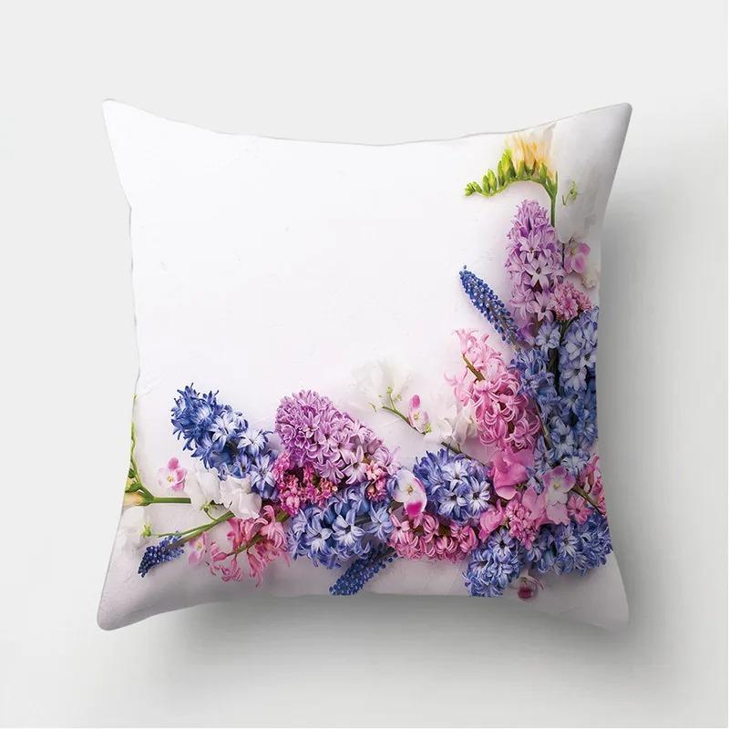 Rose Sonnenblume Blumenserie Polyester Kissenbezug Nordischer Stil Heimdekoration Kissenbezug Sofa Bett Auto Kissenbezug