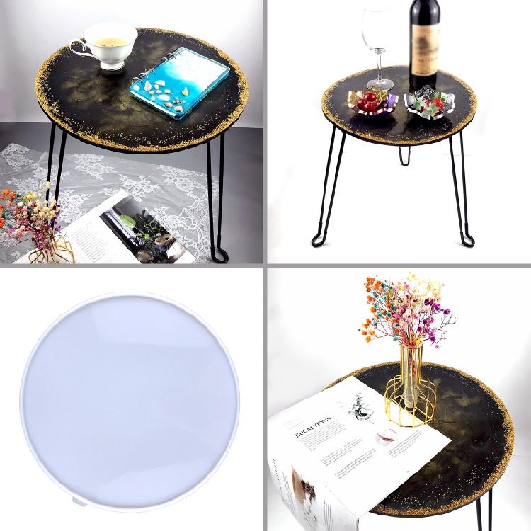 DIY Kristall Epoxy Große Tischform mit Tischfuß Harz Gießform für Dekoration
