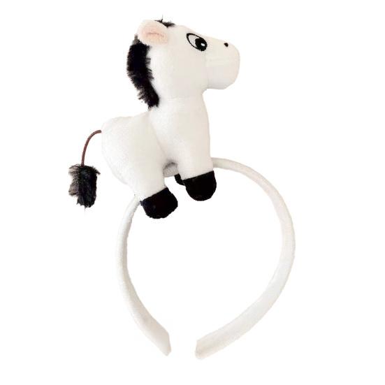 Hair Hoop Comfortable Fit Soft Plush Headband Year of Horse 2026 Cartoon Design Headband Shoots Cosplay Accessories