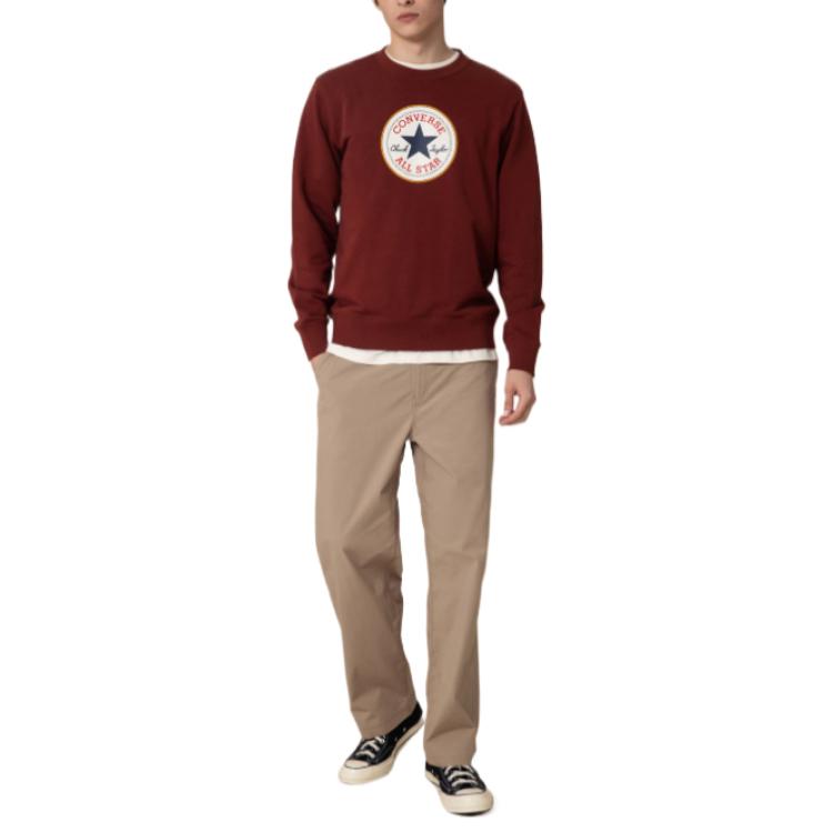 Converse Sweatshirts Men's Burgundy Crew Neck Moderate MCH744-607
