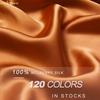 Breathable Soft Yellow Golden Shining Hyaluronic Acid Devore 100 Pure Silk Charmeuse Satin Fabric Vegan French for Wedding Dress