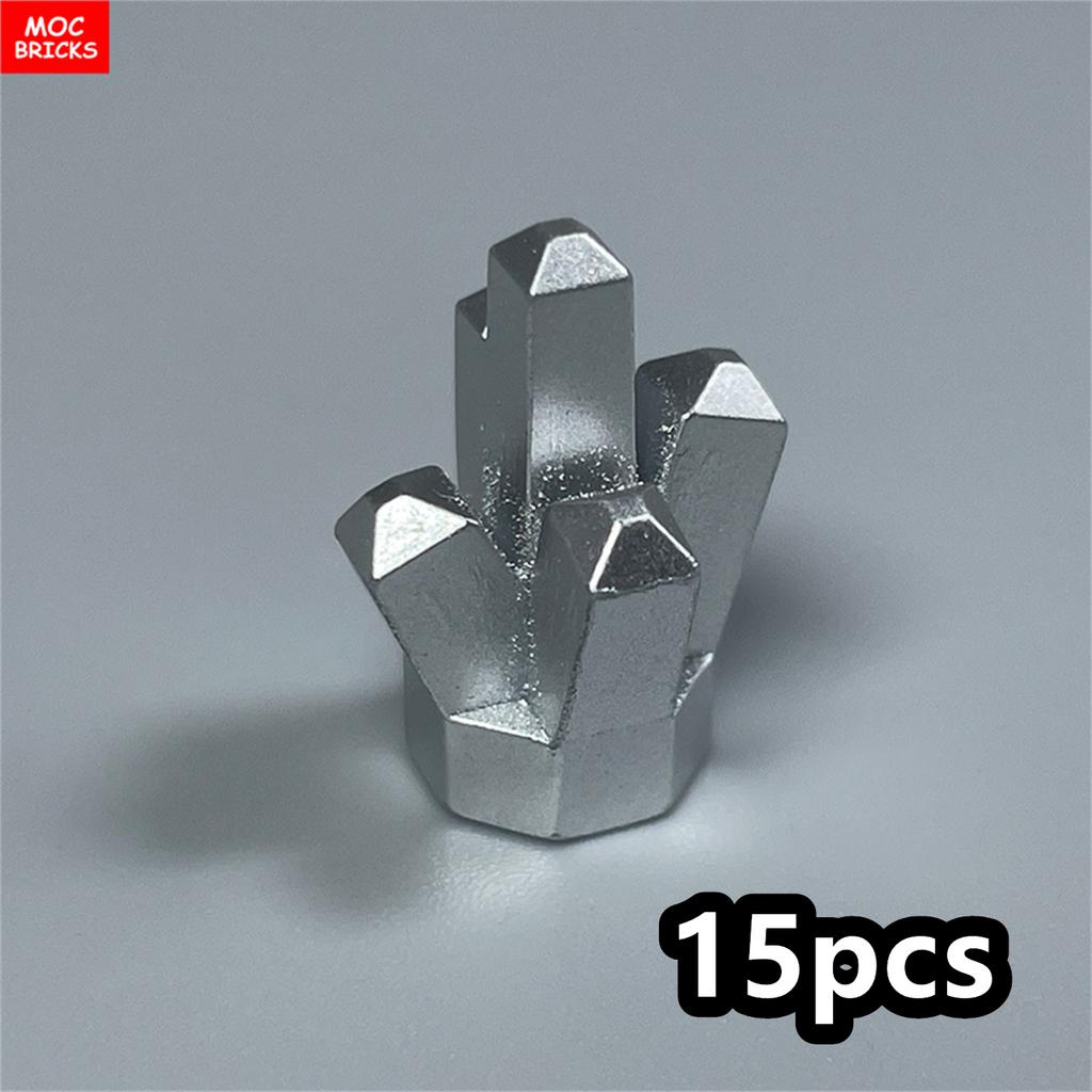 MOC Bricks Stone Gem Paint Ore Rock 1x1 Crystal 5 Point 29377 30385 28623 Educational Building Blocks