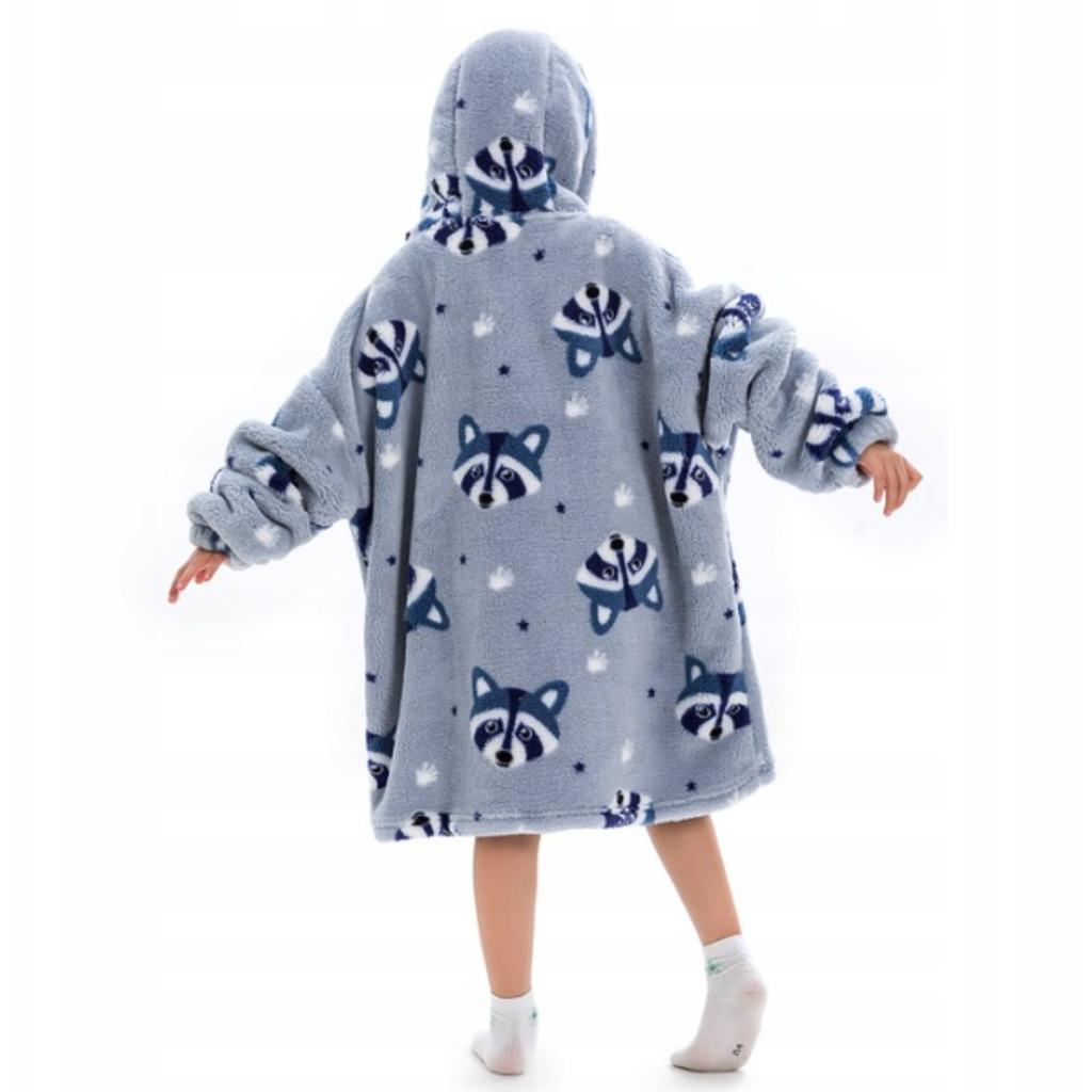 Blanket Sweatshirt Oversize Children's Blanket Sweatshirt 2In1 Raccoon Nativity Scene Pajamas Blanket